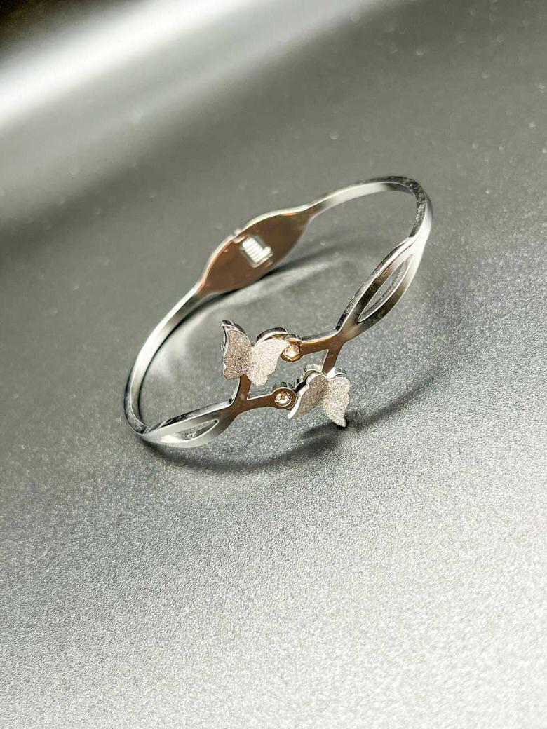 Silver Butterfly Stainless Bangle