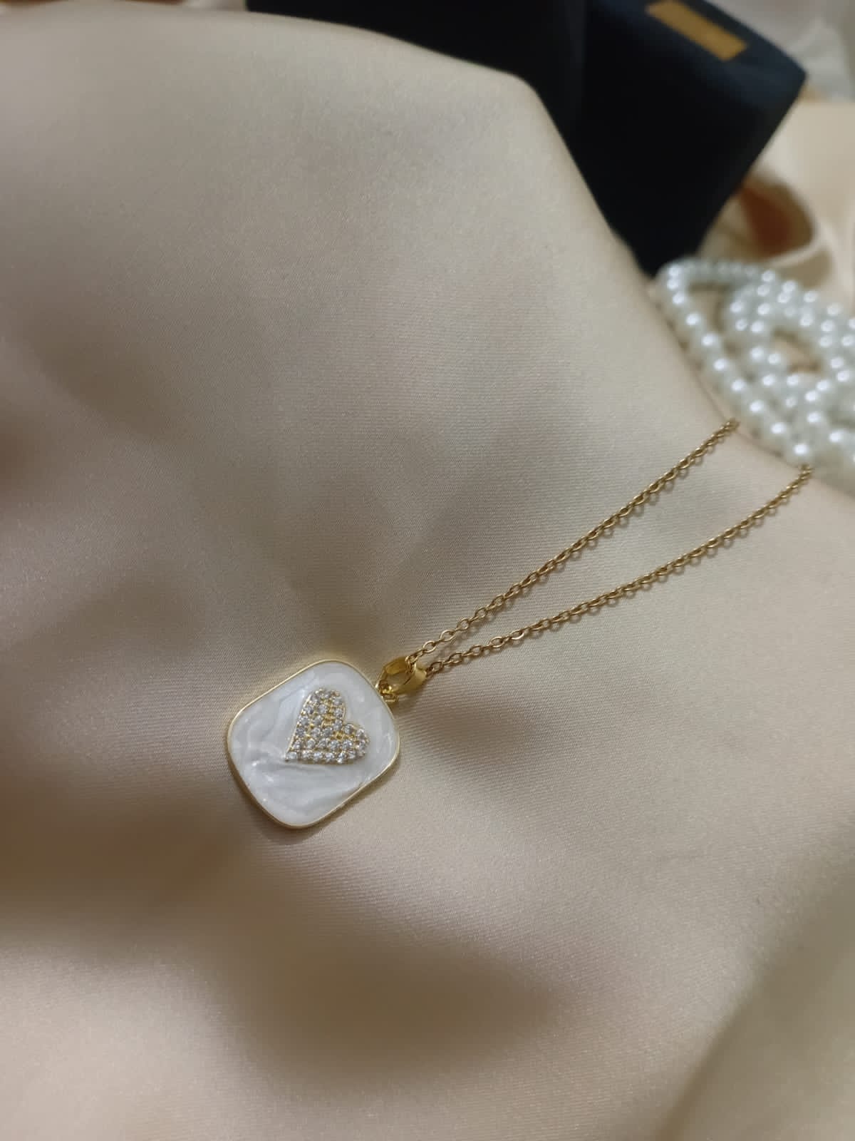 Minimal Heart Frame Stainless Pendant