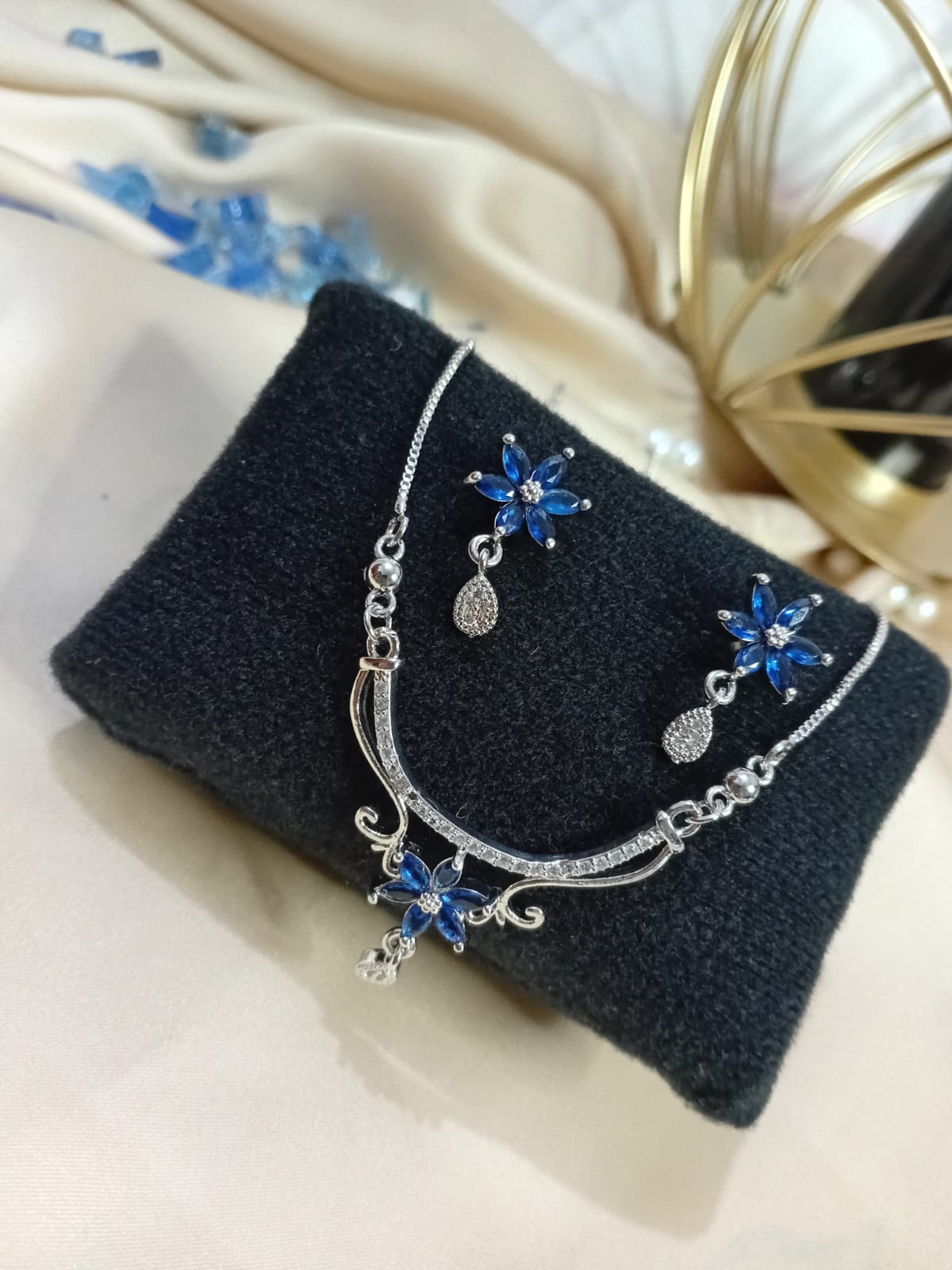 Ruby Blue Locket Set