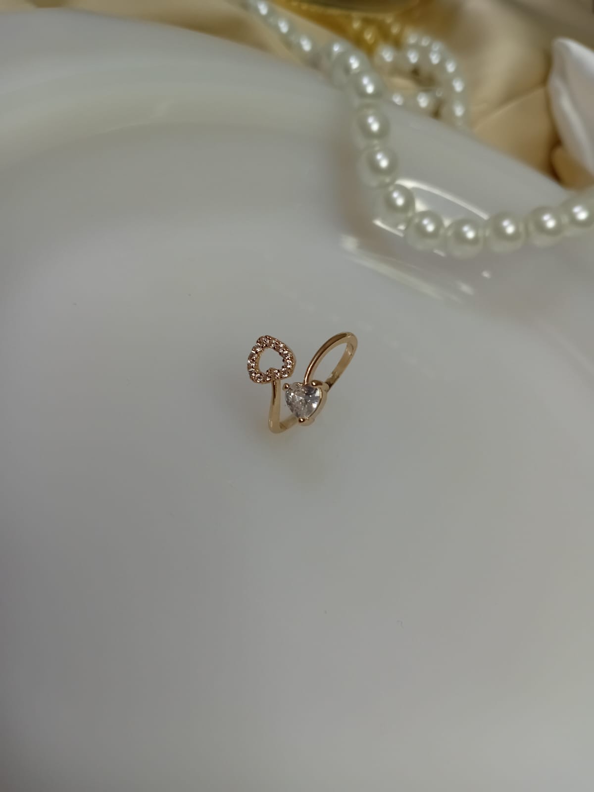 Heart leaf Silver Stone Ring