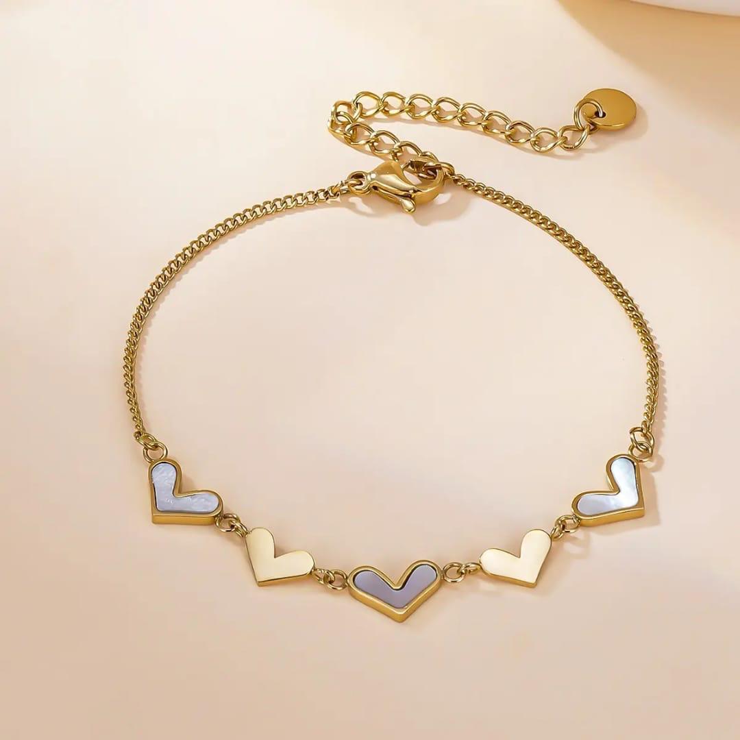 Golden Heart Stainless Bracelet