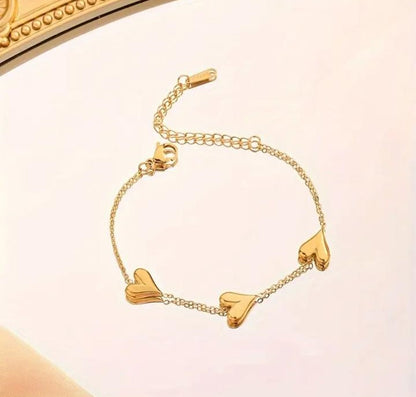 Solid Heart Shape Stainless Bracelet