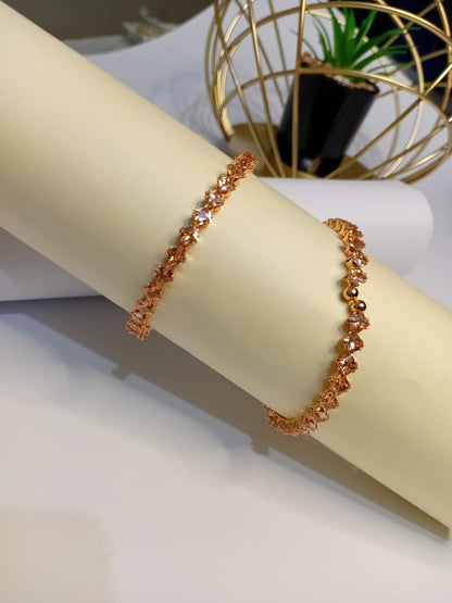 Elegant Crystal Stones Bangle in Pair