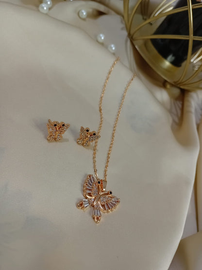 Elegant Butterfly Locket Set