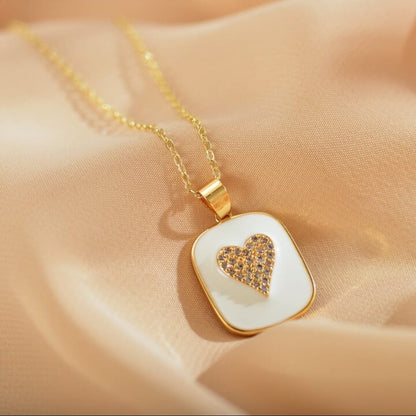 Minimal Heart Frame Stainless Pendant