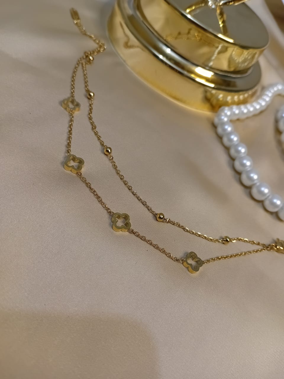 Golden Double Chain Style Bracelet