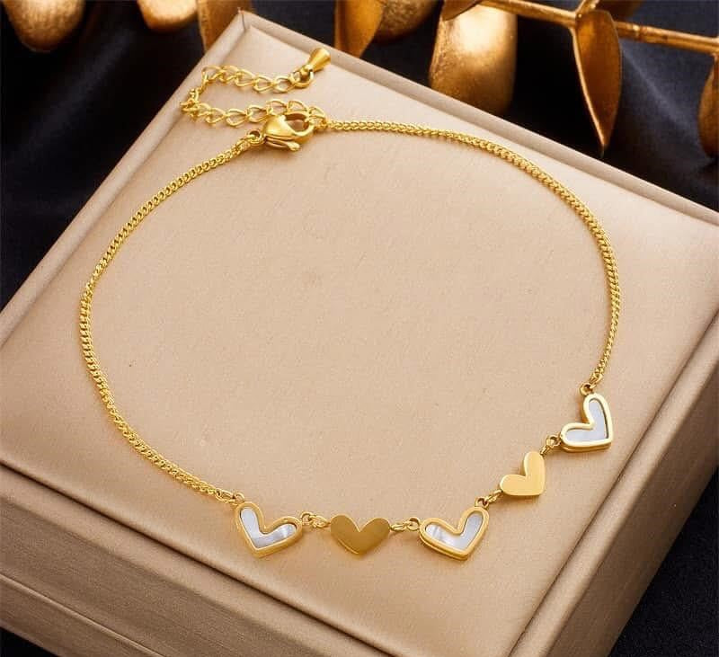 Golden Heart Stainless Bracelet