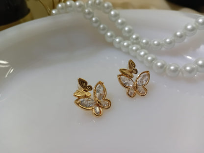 Golden Butterfly Earings