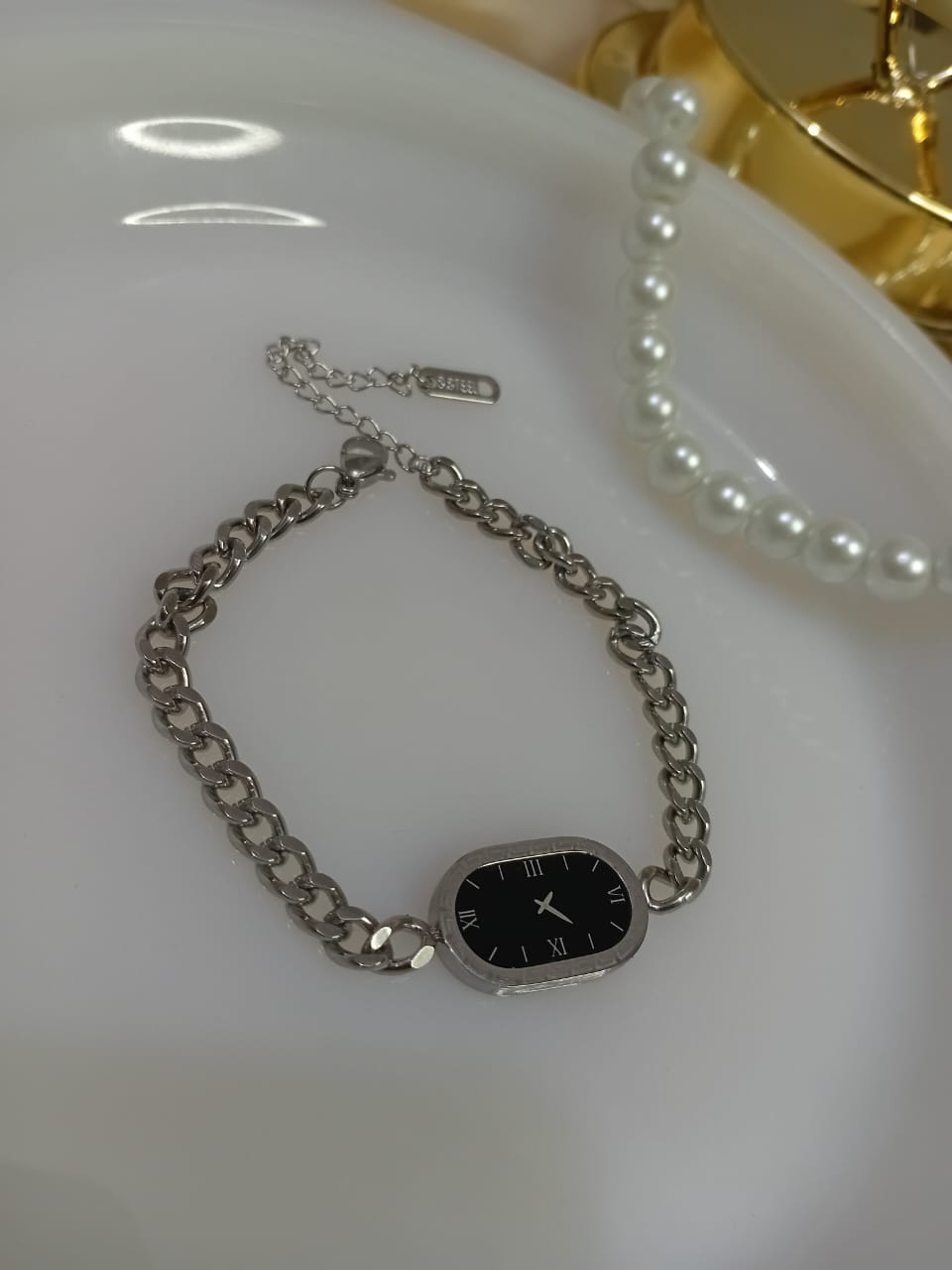 Heavy Chain Clock Design Bracelet