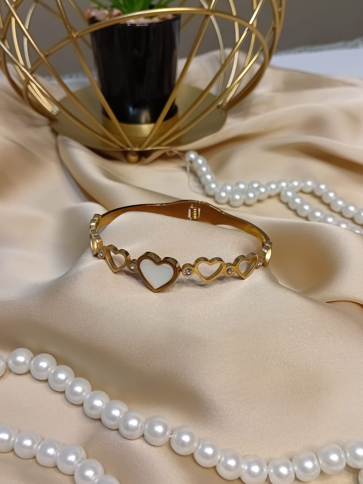 Heart Shape Beautiful  Stainless Bangle