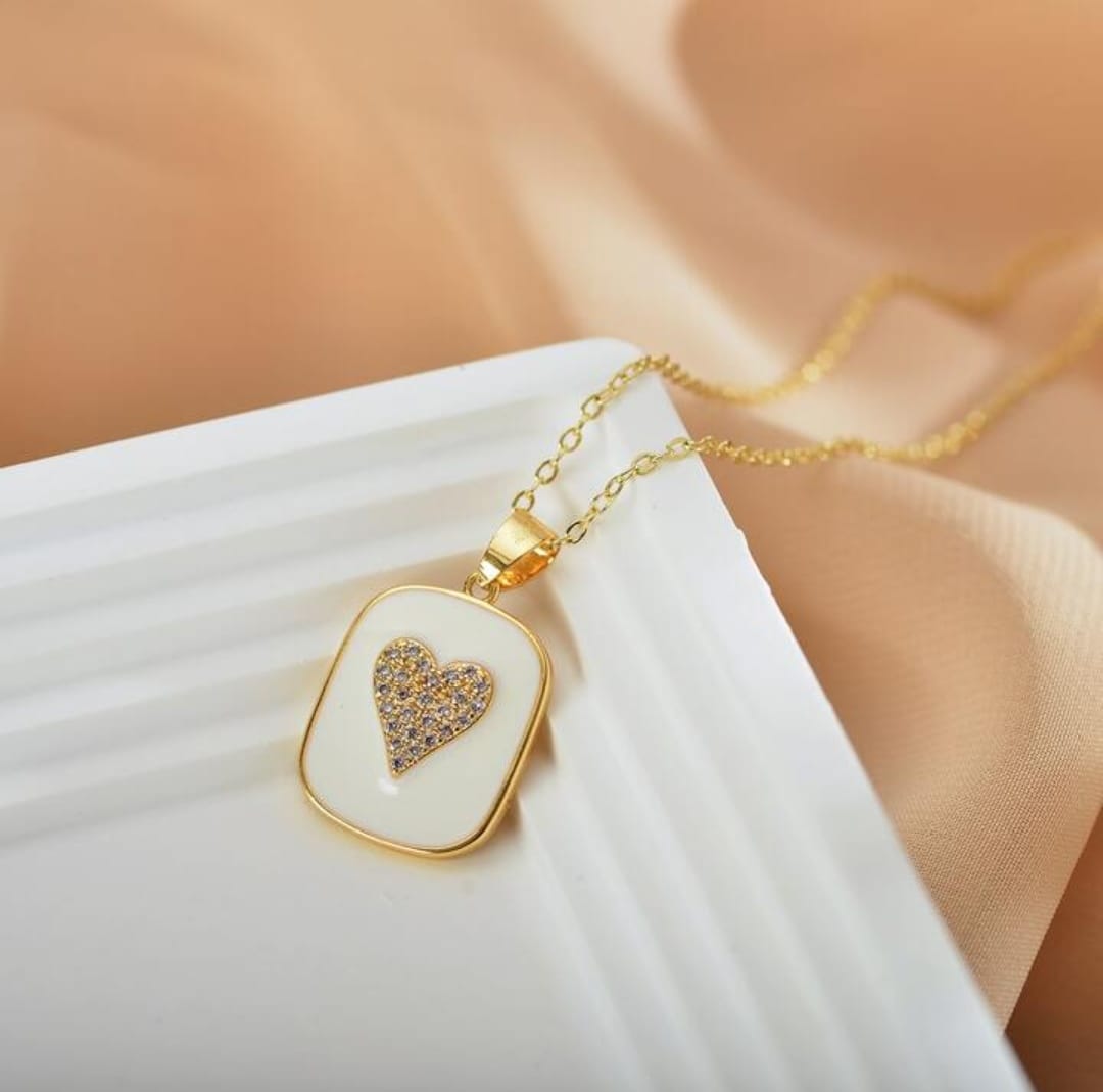 Minimal Heart Frame Stainless Pendant