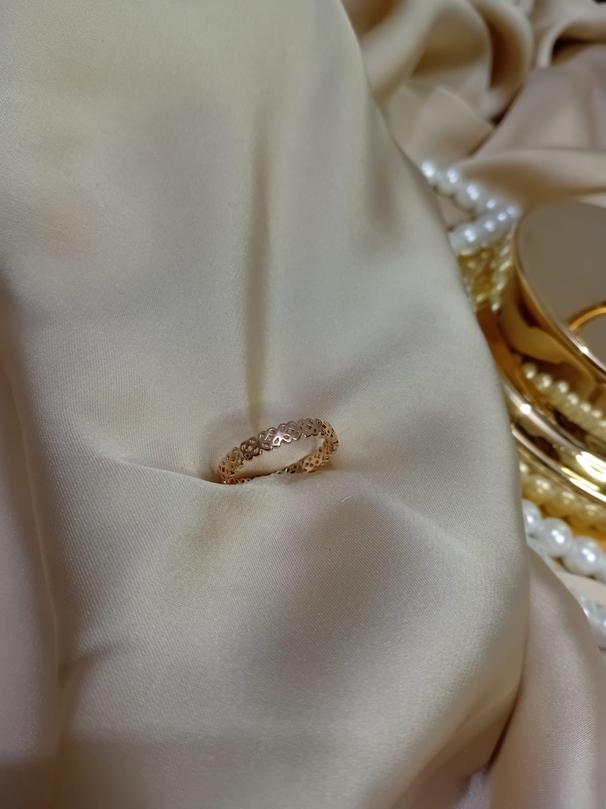 Golden Flower Design Ring