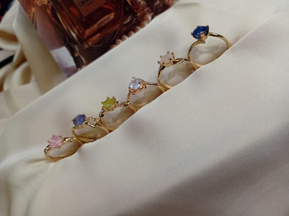 Golden Multi Stone Colour Rings In  different minimal designs