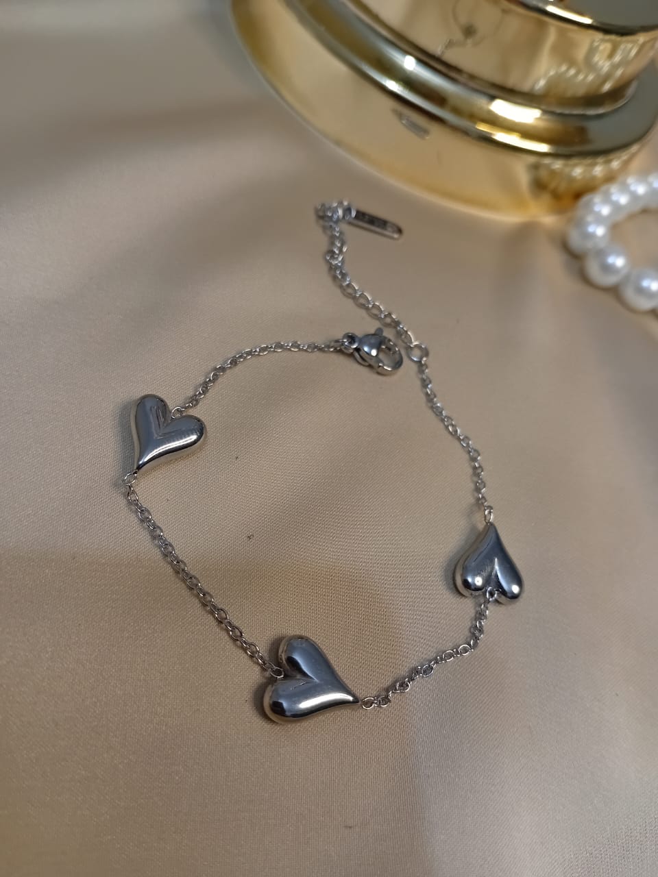 Solid Heart Shape Stainless Bracelet