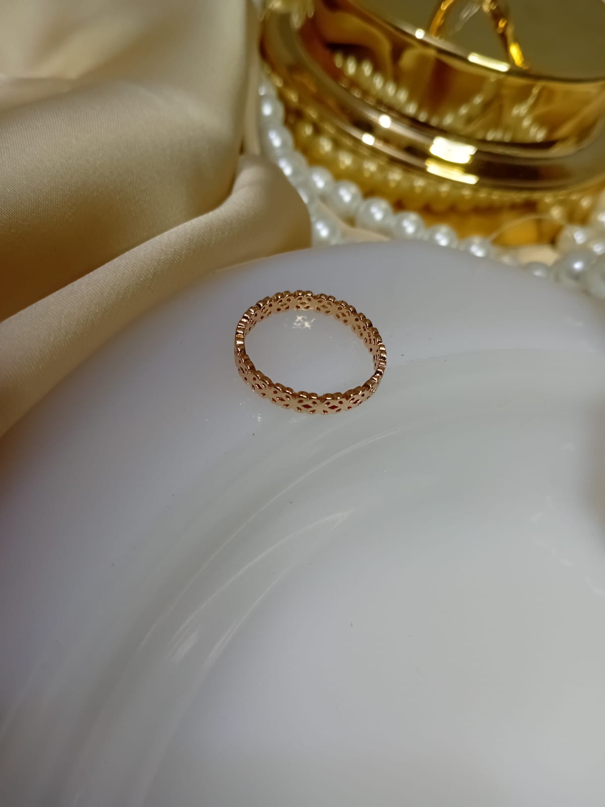 Golden Flower Design Ring