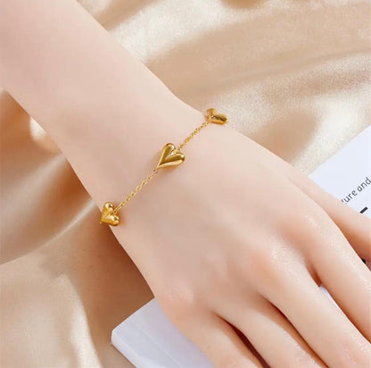 Solid Heart Shape Stainless Bracelet