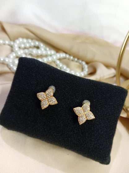 Four Leaf Golden Earings