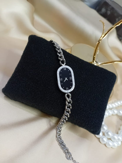 Heavy Chain Clock Design Bracelet