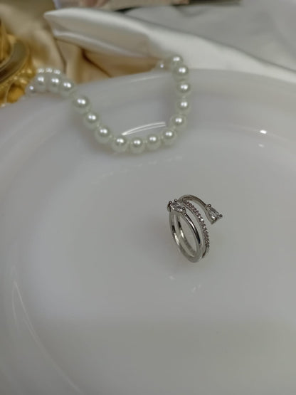 Triple Minimal Design Line Ring