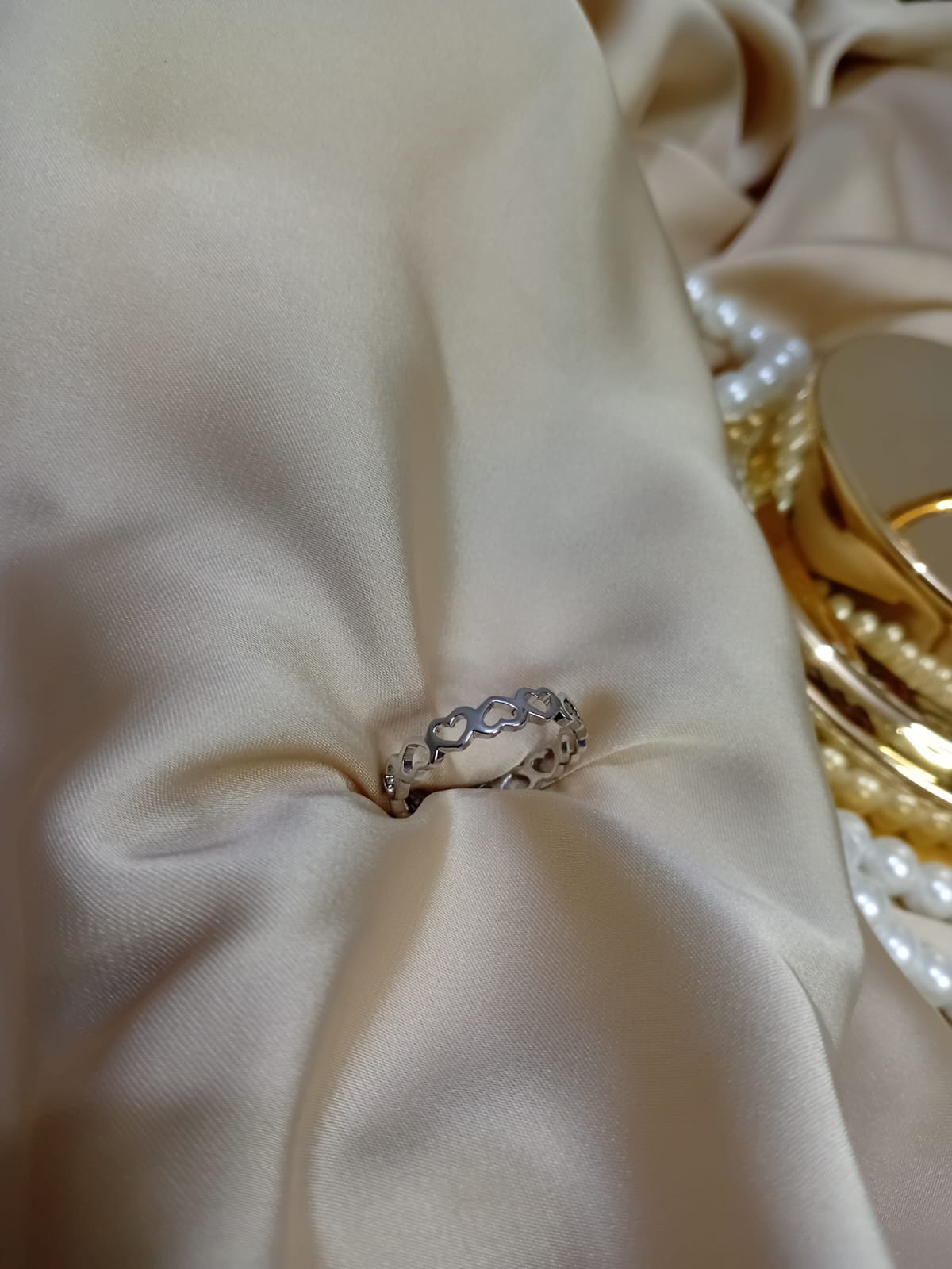 Silver Heart Design Ring