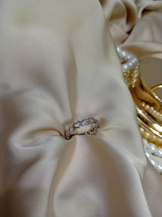 Silver Heart Design Ring