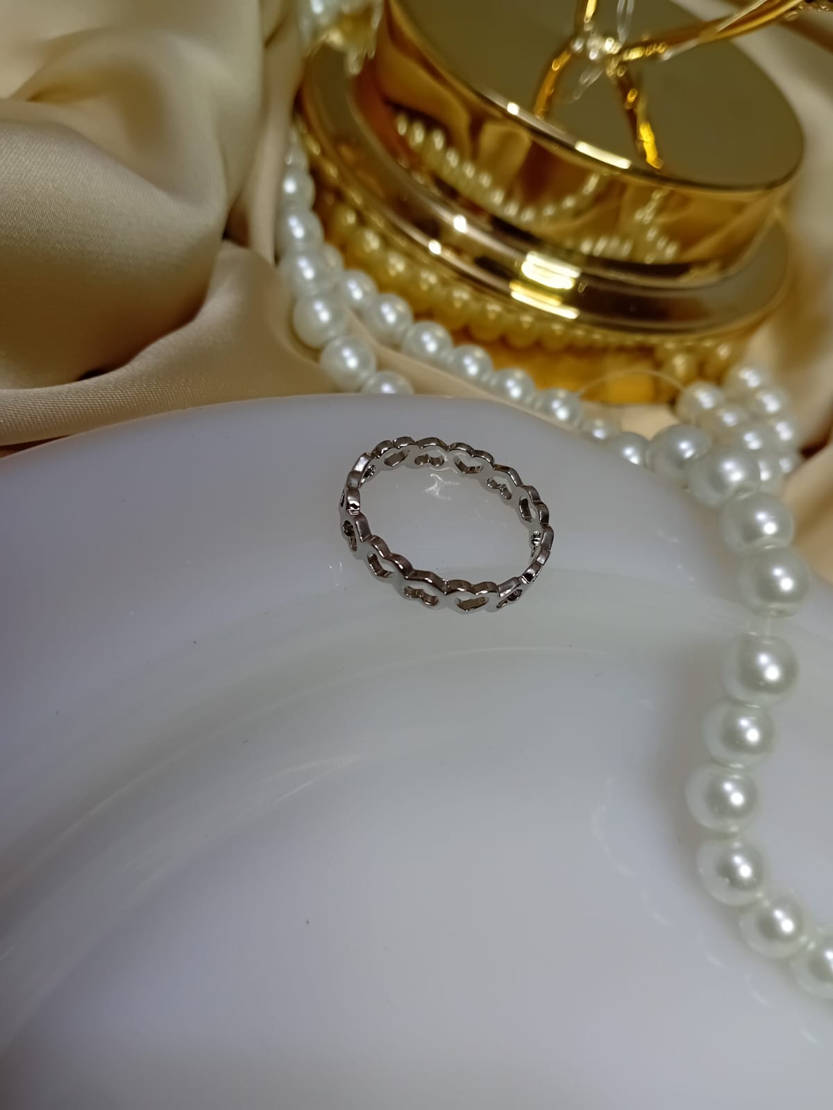 Silver Heart Design Ring