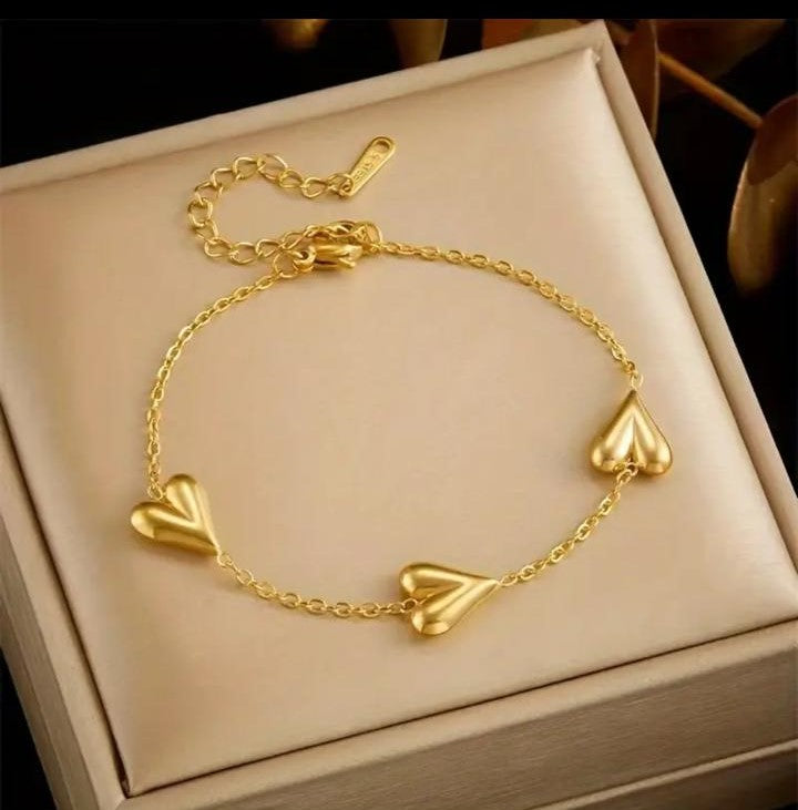 Solid Heart Shape Stainless Bracelet