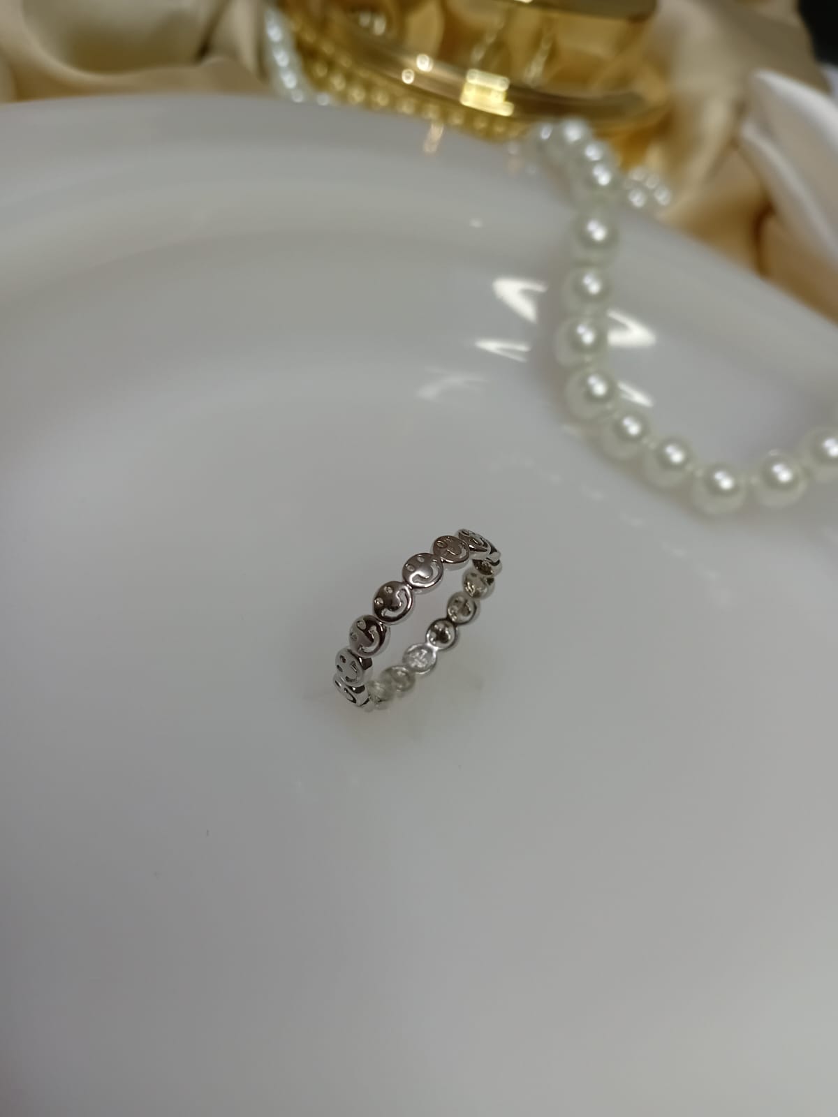 Silver Smile Face Ring
