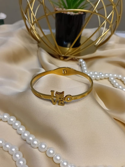 Golden LOVE Butterfly Bangle