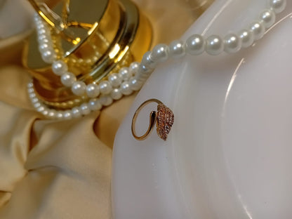 Golden Leaf Design Ring