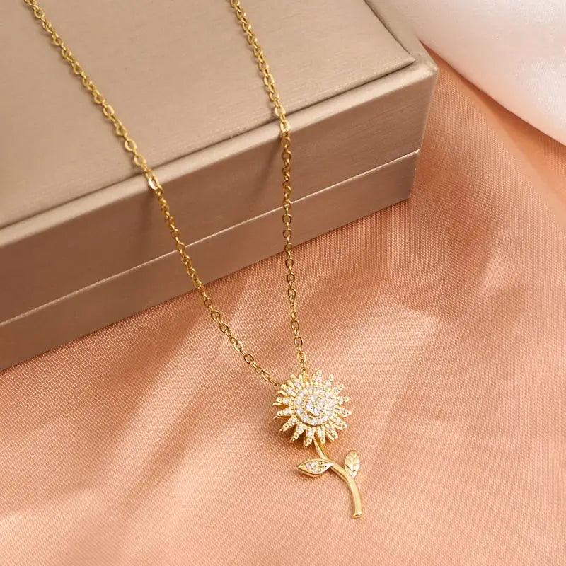 Beautiful Golden Sunflower Pendant