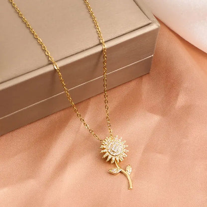 Beautiful Golden Sunflower Pendant
