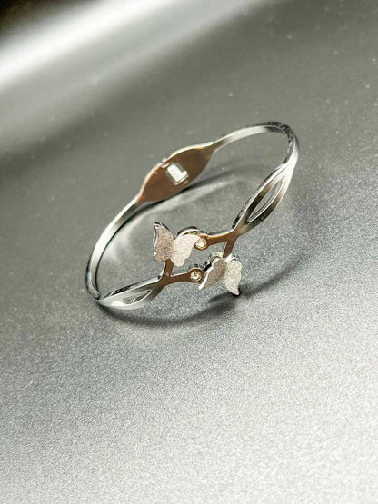 Silver Butterfly Stainless Bangle