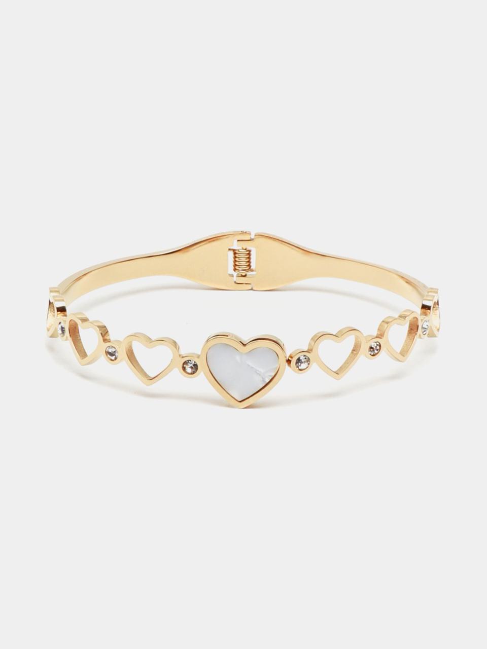 Heart Shape Beautiful  Stainless Bangle