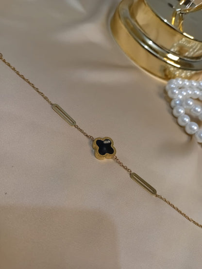 Two Sided Four Leaf Bracelet