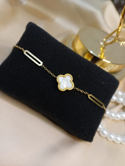 Two Sided Four Leaf Bracelet