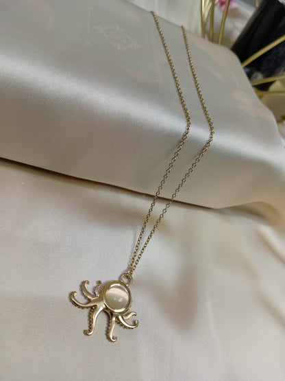 Gold Pearl Octopus Necklace