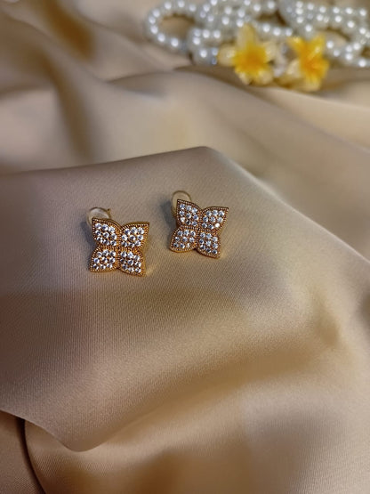 Four Leaf Golden Earings