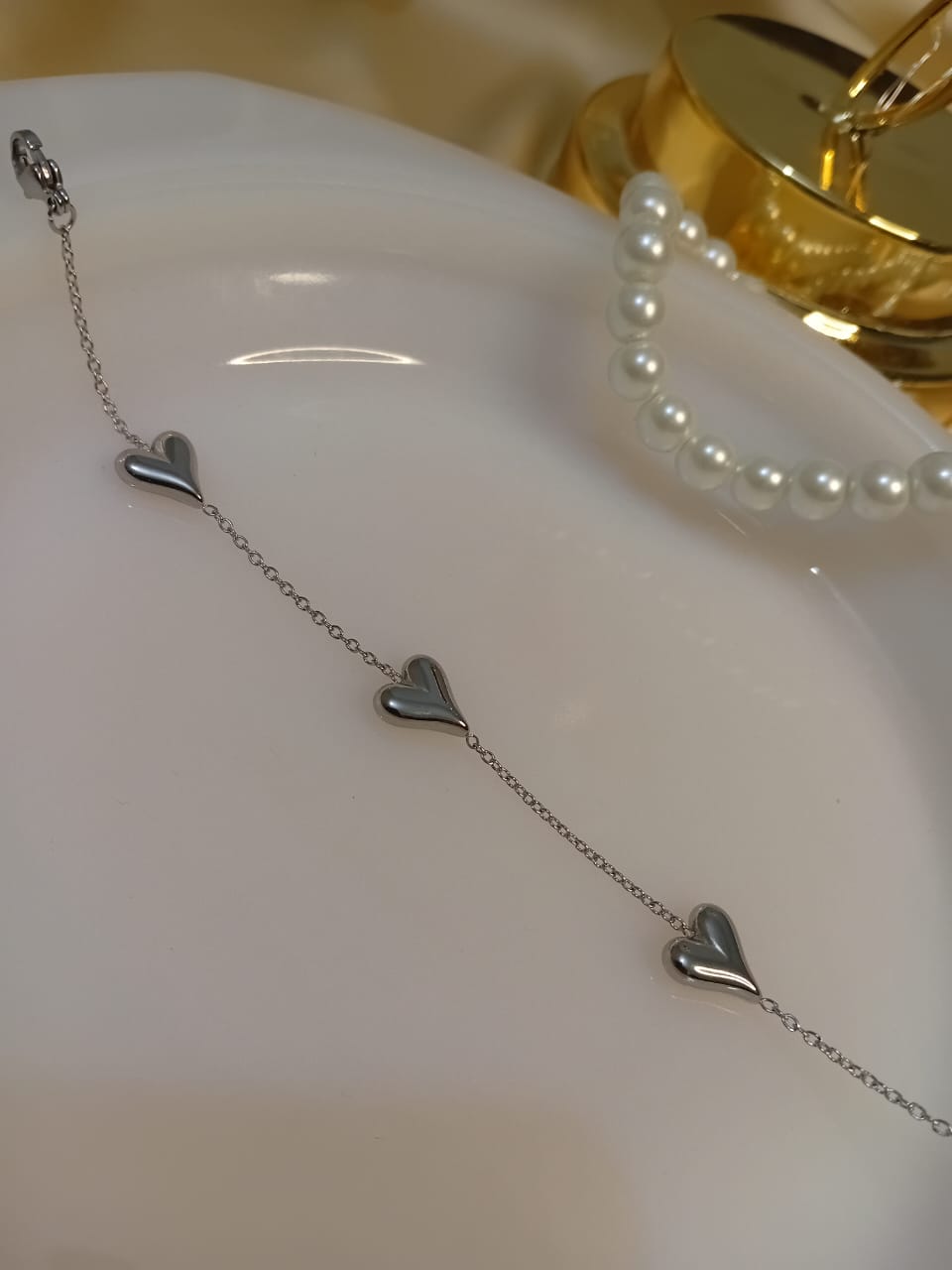 Solid Heart Shape Stainless Bracelet