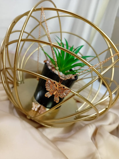 Elegant Butterfly Locket Set