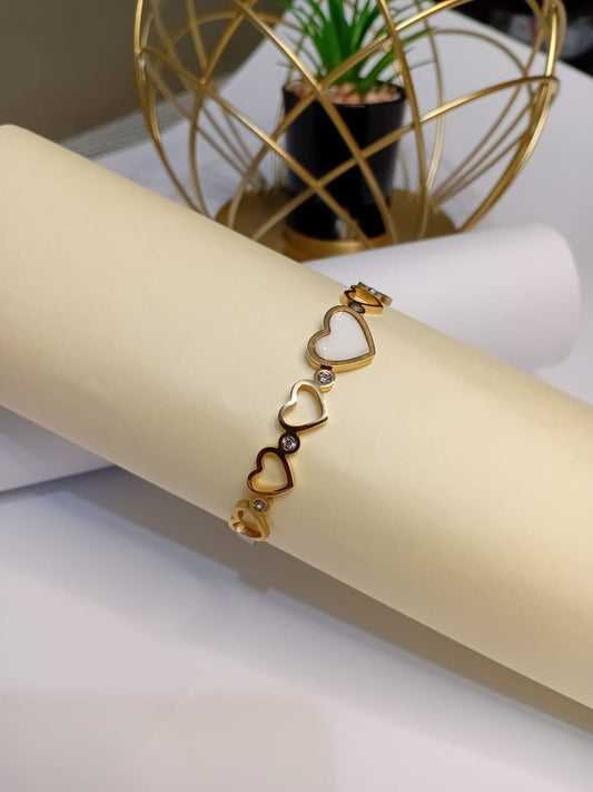 Heart Shape Beautiful  Stainless Bangle