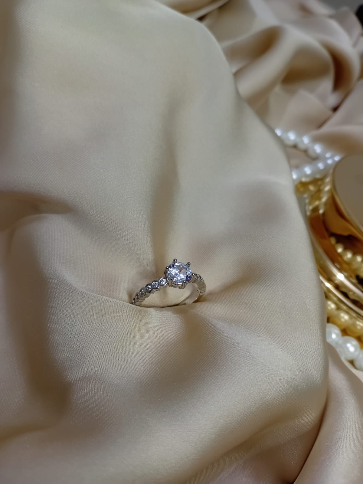 Silver Diamond design Ring