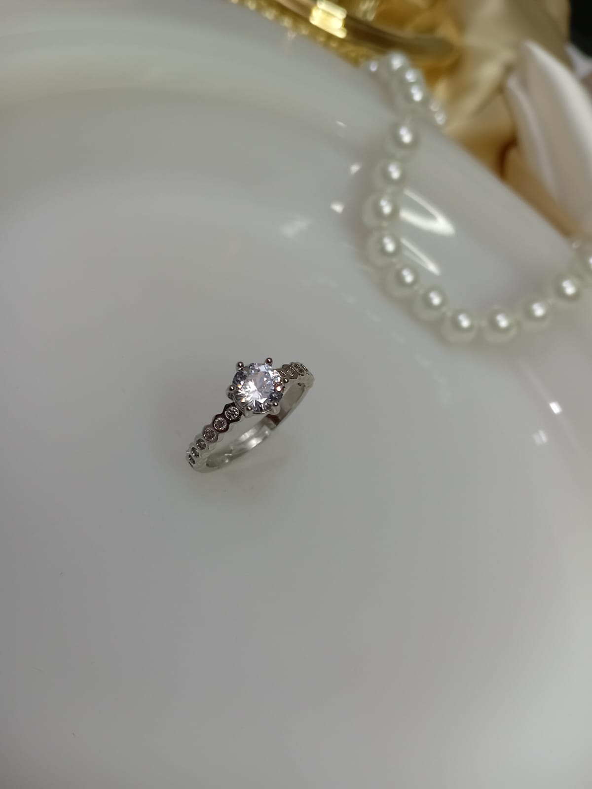 Silver Diamond design Ring