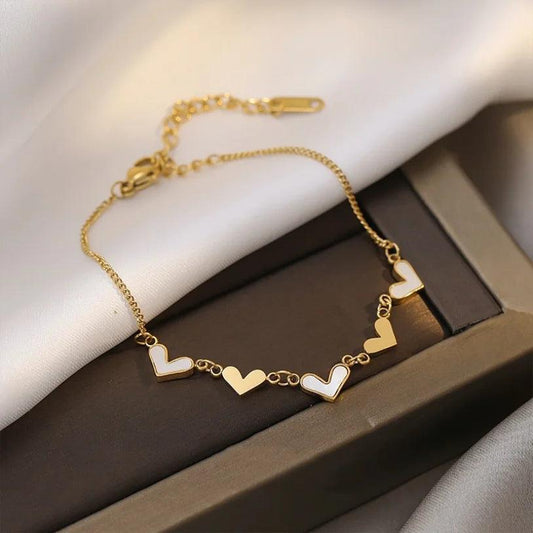 Golden Heart Stainless Bracelet