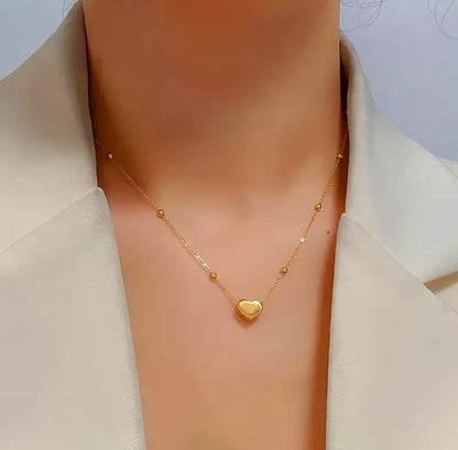 Simple mini heart stainless pendant