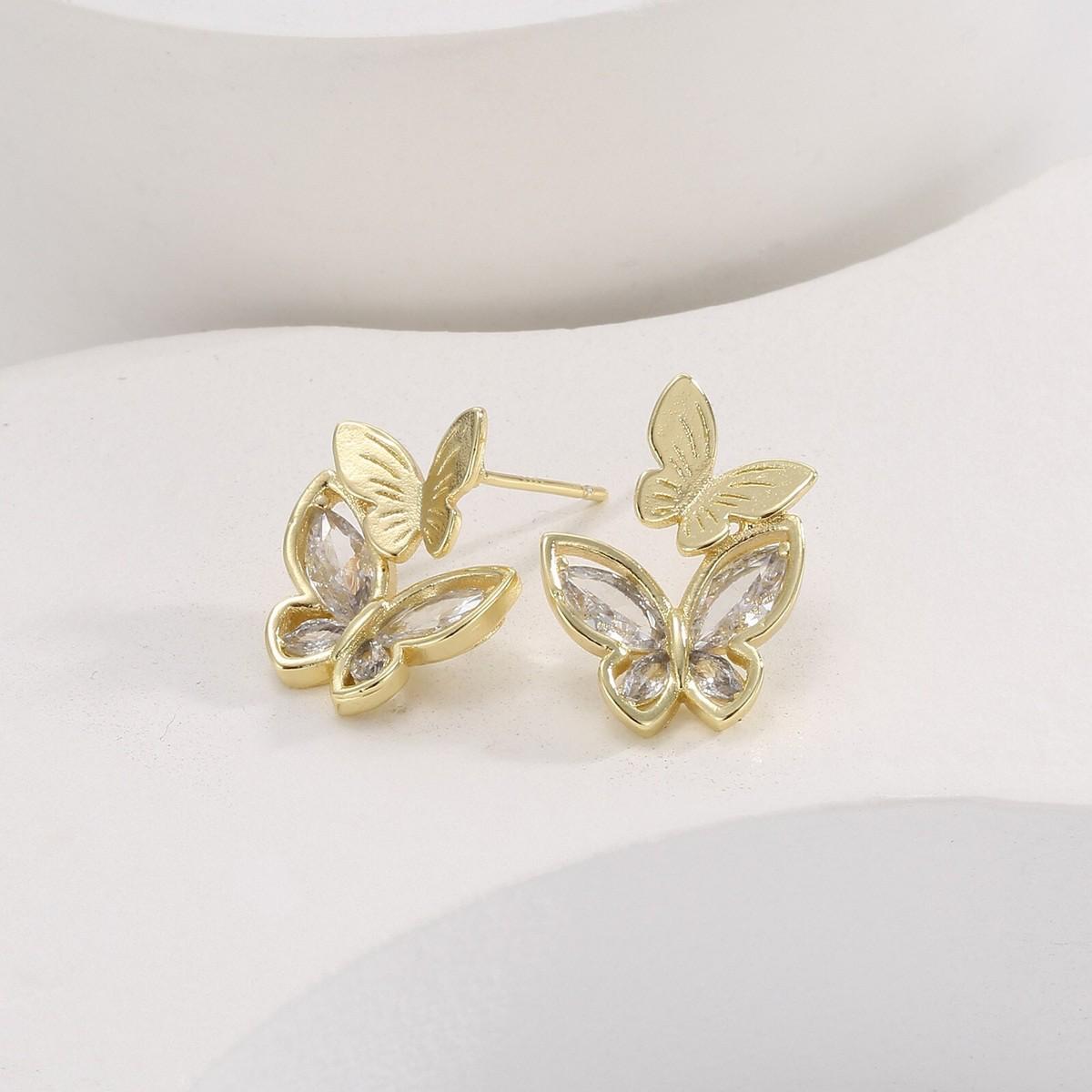 Golden Butterfly Earings