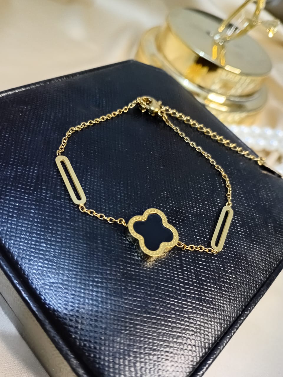 Two Sided Four Leaf Bracelet