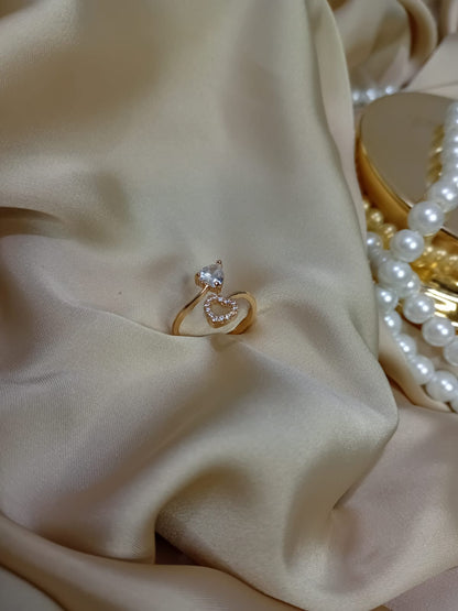 Heart leaf Silver Stone Ring