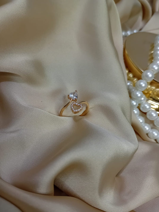 Heart leaf Silver Stone Ring