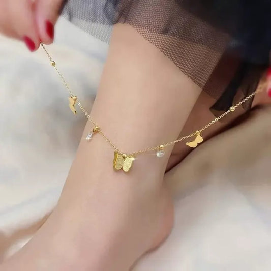 Stainless Butterfly Anklet